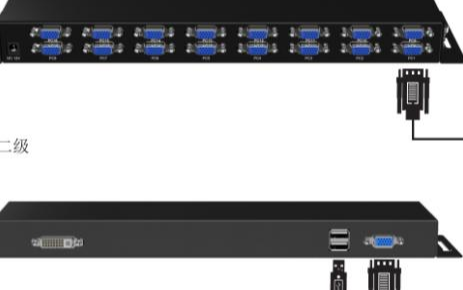 带屏KVM切换器新增级联功能及其安装方案