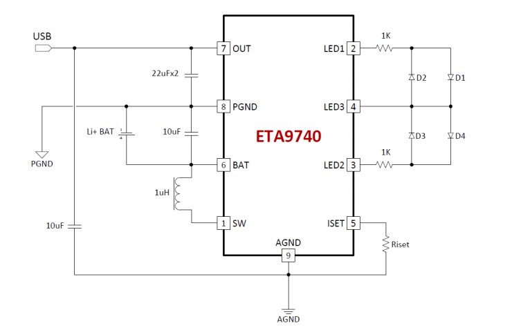 ETA9740移动电源单<b class='flag-5'>芯片</b>的方案<b class='flag-5'>详细说明</b>