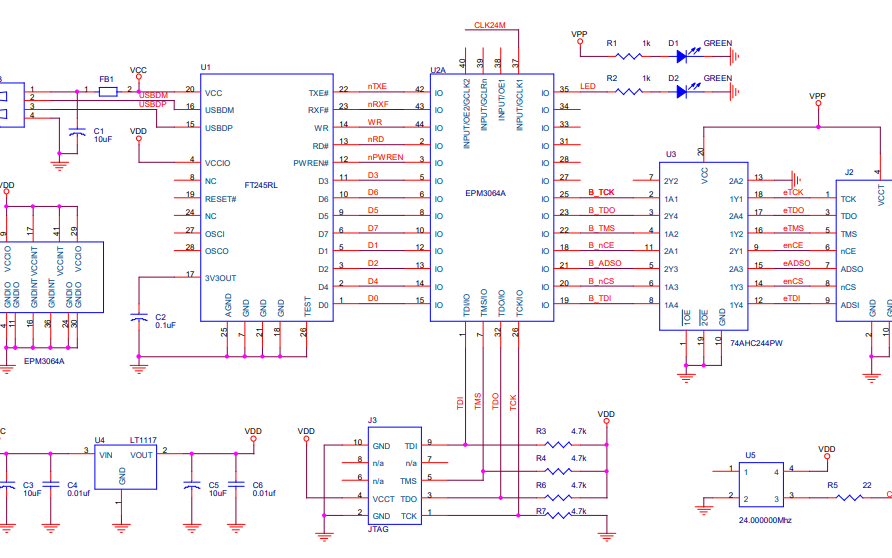 自己制作的Altera <b class='flag-5'>USB</b> <b class='flag-5'>Blaster</b>电路原理图免费<b class='flag-5'>下载</b>