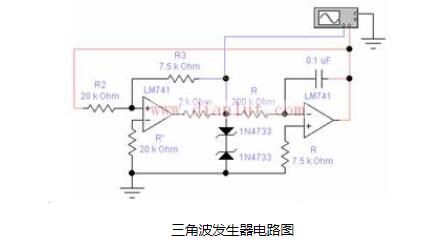 两个单元电路可以同时安装的三角波发生器电路