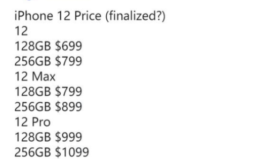 iPhone12多少钱？iPhone12系列售价曝光 新增3DToF镜头128G起步699美元（约4835元）起