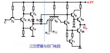 三態邏輯與非門電路圖三種狀態分析