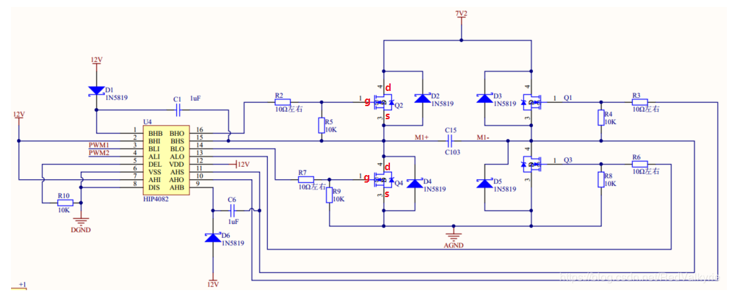 HIP4082电机驱动电路设计分析