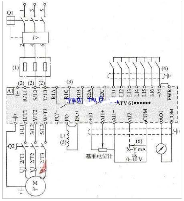 变频器的常见电气接线图