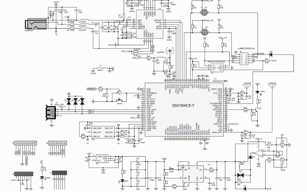 SIM<b class='flag-5'>7600CE</b> <b class='flag-5'>4G</b>模塊的硬件電路原理圖免費(fèi)下載