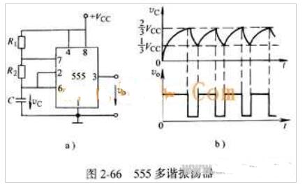 555組件構成的多諧振蕩器電路