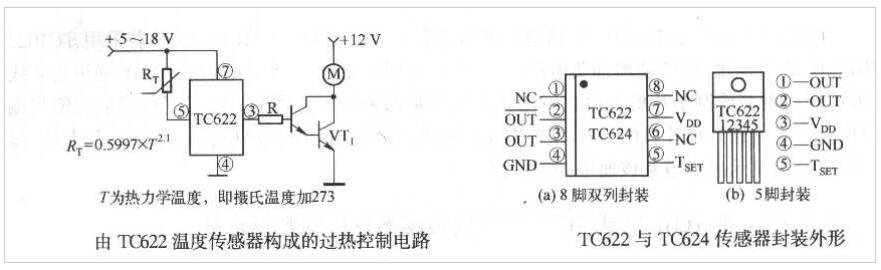 TC622溫度<b class='flag-5'>傳感器</b><b class='flag-5'>構成</b>的過熱<b class='flag-5'>控制電路</b>