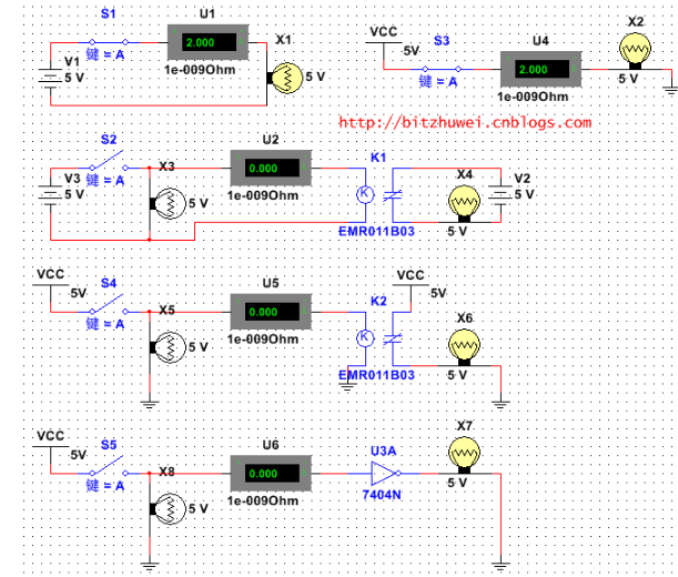以继电器电路画出一个简单CPU的电路设计