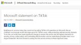 字节跳动告知不会将TikTok的美国业务卖给微软