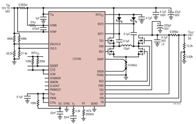 Linear的DC/DC控制器LT3790的性能特點及作用分析