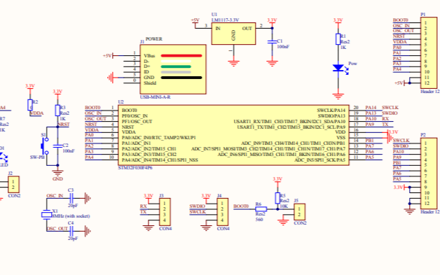 <b class='flag-5'>STM32F030F</b>4P6<b class='flag-5'>单片机</b>的电路原理图免费下载