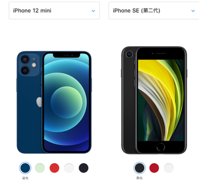 iPhone SE和iPhone 12 mini...