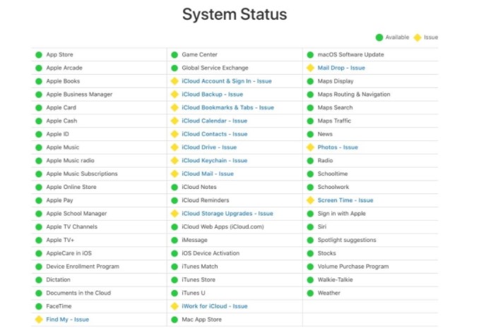 苹果在线服务出现问题 影响了多个 iCloud 功能