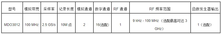 MDO3012混合域示波器的主要性能指标分析