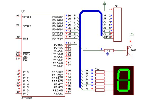 使用單片機實現1個共陽數碼管顯示變化數字的c語言實例免費下載