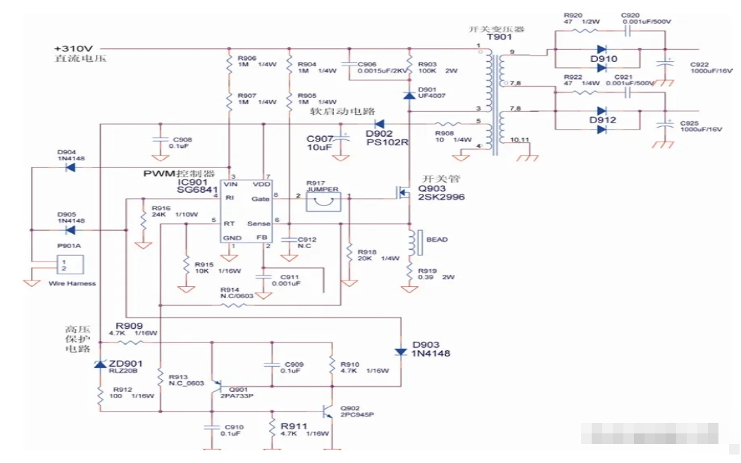液晶显示器电源电路的结构和工作原理详解