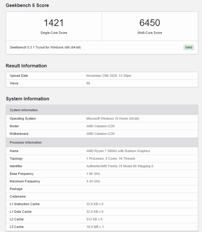 AMD R7 5800U现身Geekbench:...