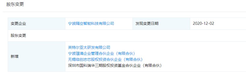 宁波隔空智能科技公司发生工商变更