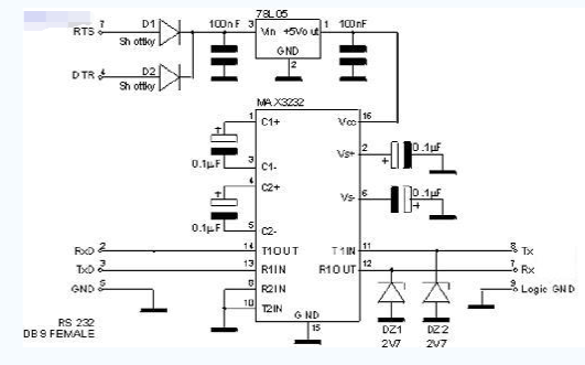 RS232接口串口取电电路的详细资料介绍
