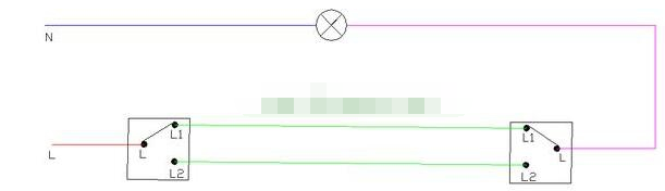 双控开关/多控开关控制一盏灯电路图