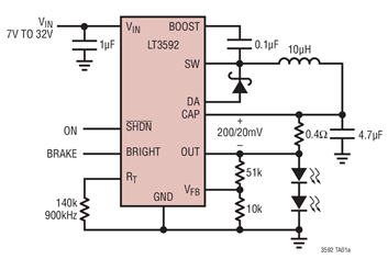 36V降压型DC/DC转换器LT3592的功能特点及应用范围