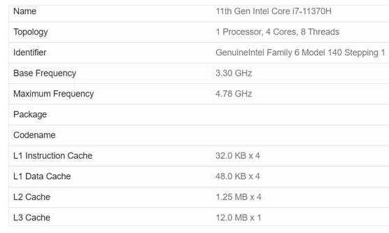 Intel 11代酷睿i7-11370H和i5-11300H采用4核心設(shè)計(jì)