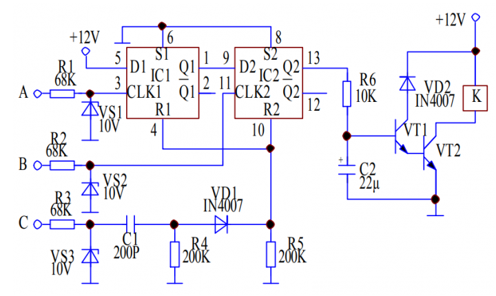 <b class='flag-5'>三相交流電</b><b class='flag-5'>相</b>序檢測<b class='flag-5'>電路</b><b class='flag-5'>工作原理</b>