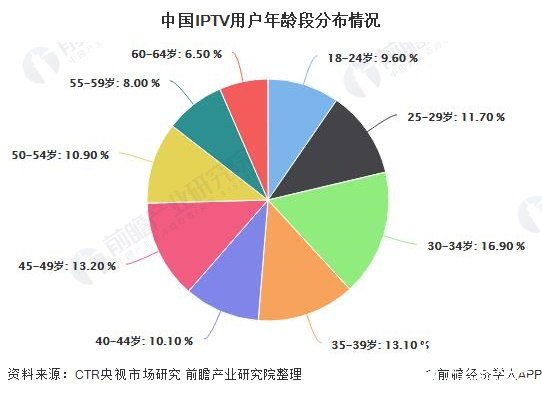 中國IPTV用戶年齡段分布情況