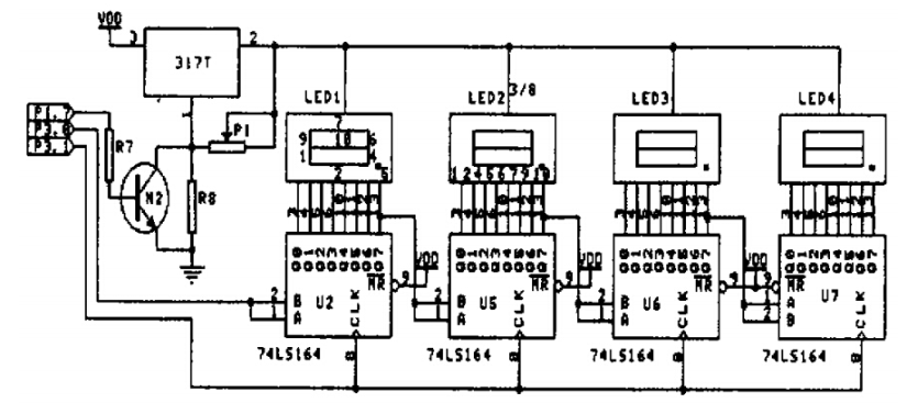 基于74LS164的單片機與LED顯示電路設計方案