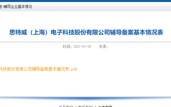 国内图像传感器供应商思特威已于2021年1月22...