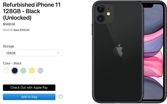 苹果美国官网开售官翻版iPhone 11系列