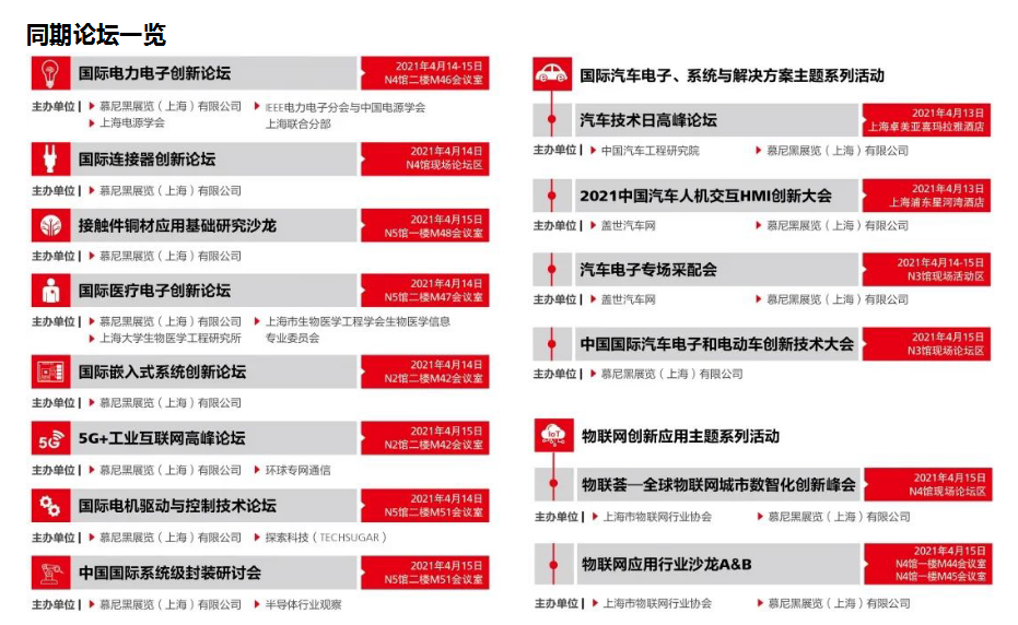 2021慕尼黑上海電子展覽會同期論壇大公開!趕快...