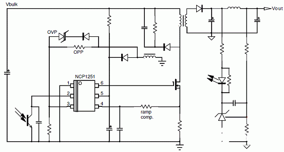 PWM控制器NCP1251的性能特性及典型应用电路