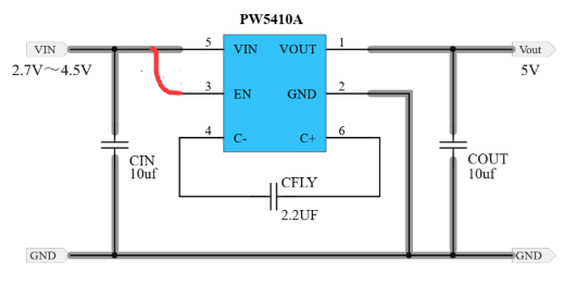 低噪声恒频开关电容电压倍增器芯片PW5410A