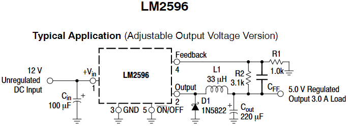 LM2596线性稳压器资料及电路图