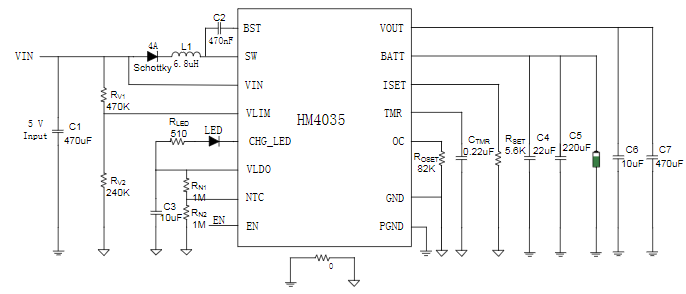5V宽电压输入双节锂电池充电芯片HM4035