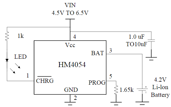 单节锂电池恒流恒压线性充电芯片HM4054系列