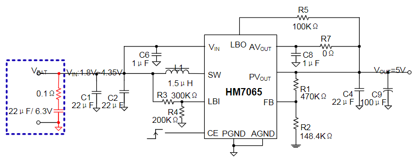 单节锂电池/锂聚合物转换器芯片HM7065