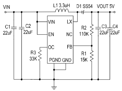 采用電流模式DC-DC升壓轉換器芯片HM6293B