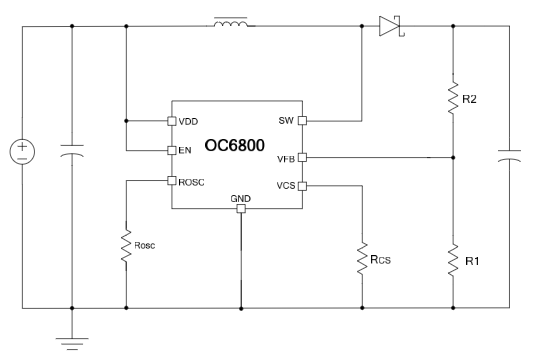 专为升压、升降压开关电源设计的DC-DC芯片OC6800