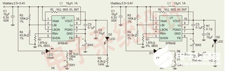 基于升壓型DC/DC調節器SP6648實現新型礦燈的應用方案