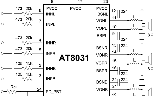 <b class='flag-5'>2.1</b>声<b class='flag-5'>道</b>Class D<b class='flag-5'>功放</b>芯片AT8031规格说明书