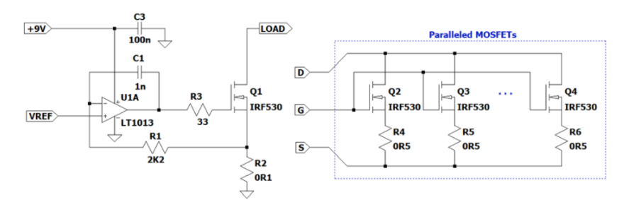 如何利用运算放大器和MOSFET构建电流负载