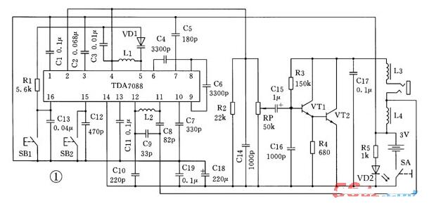 调频TDA7088集成电路应用电路