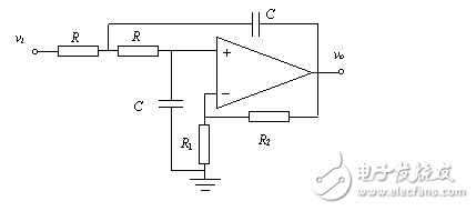二阶有源低通滤波器电路图