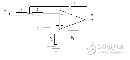 二階有源低通濾波器電路圖