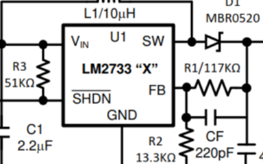 基于LM2733<b class='flag-5'>升壓</b><b class='flag-5'>變換器</b>電路設計