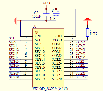低功耗LCD驅動芯片VKL060原理圖下載