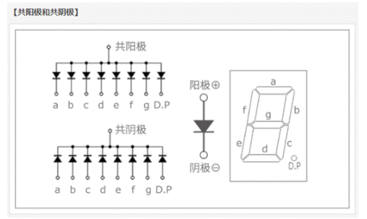 61共阴极:公共引脚(common)为阴极61共阳极:公共引脚(common)为