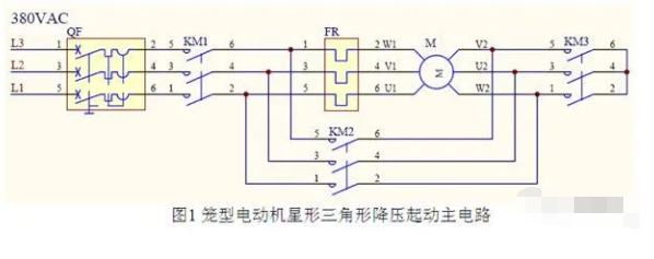 PLC控制的继电器/接触器星三角降压单向起动电路解析